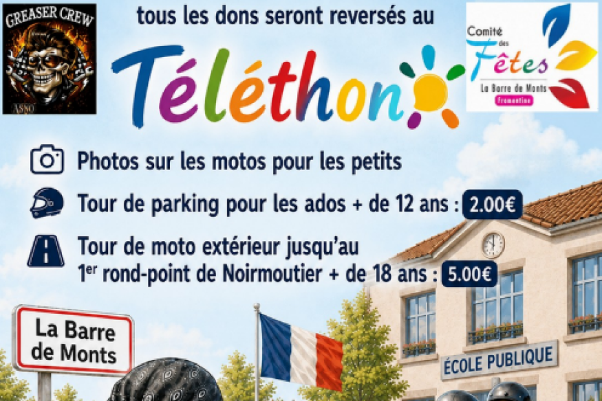 Un partenariat pour le Téléthon, à La Barre-de-Monts-Fromentine