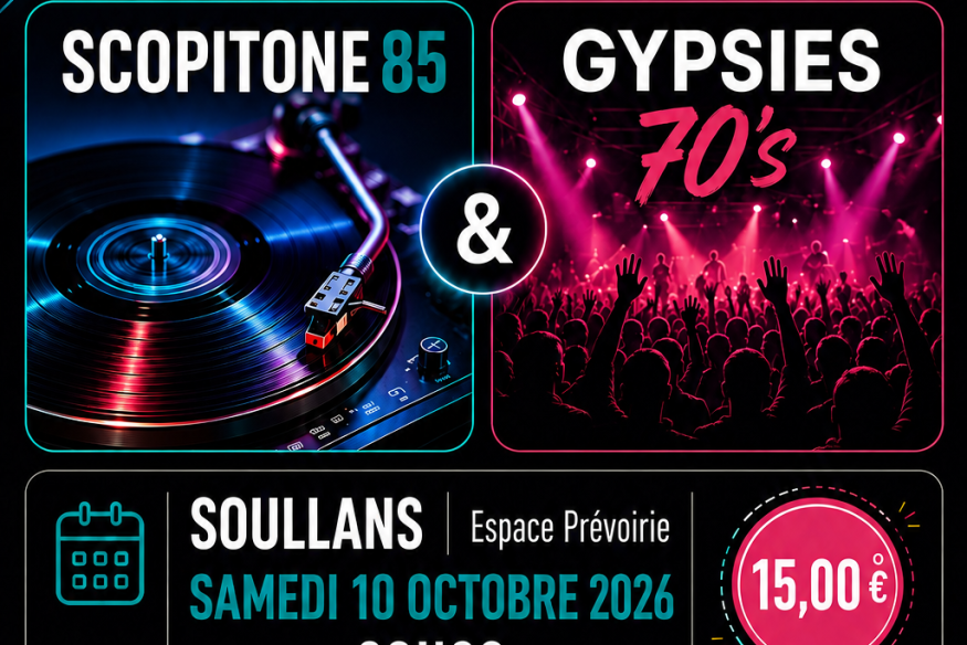 Soirée dansante des "sixties aux eighties" à Soullans